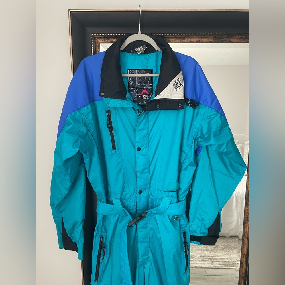 MOUNTAIN GOAT Men's Teal, Blue & Black Insulated Ski Suit Jacket - Picture 4 of 7